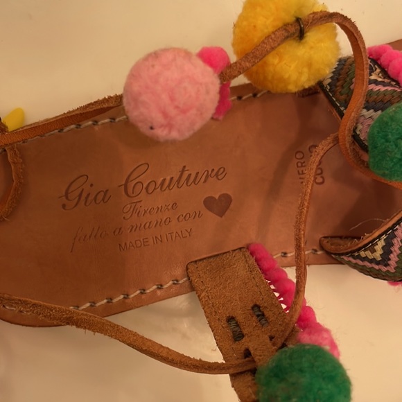 Gia Couture Womens’ Bodrum Pom Pom Bohemian Wrap Sandals-Size 8 - Picture 4 of 4